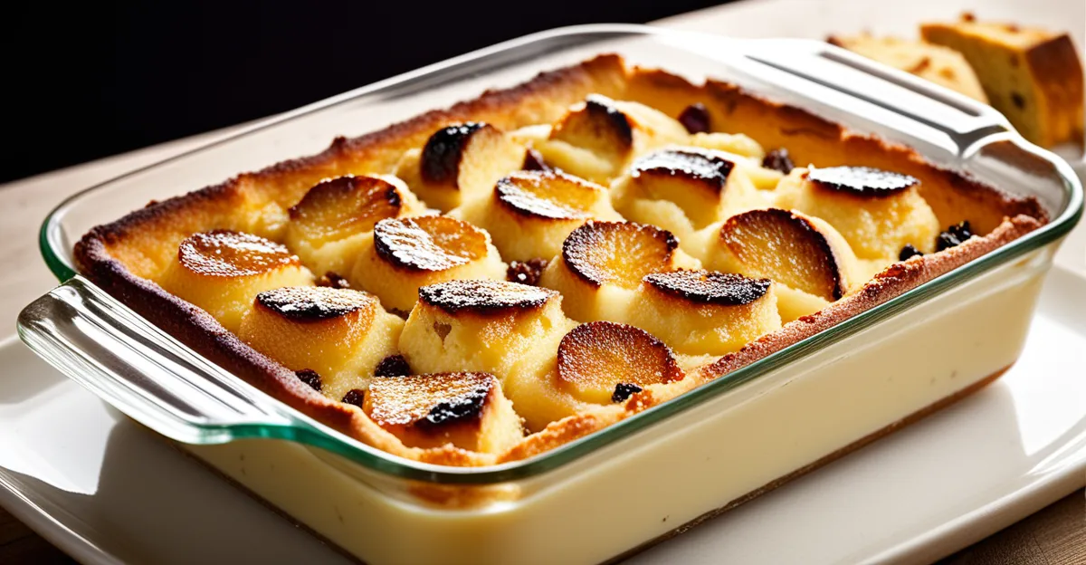 What are the steps to crafting a rich and creamy bread and butter pudding?